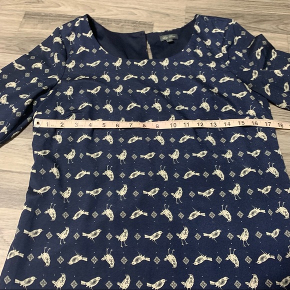 Lily Rose Navy Blue Bird 3/4 Sleeve Polyester Dress; Medium - Picture 4 of 10